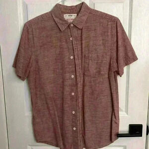 Urban Pipeline Men’s short sleeve collared shirt - red white stripe